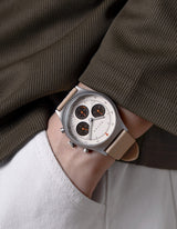 Natural Solar chronograph leather strap watches