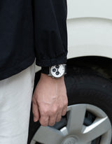 Black solar chronograph watches for men