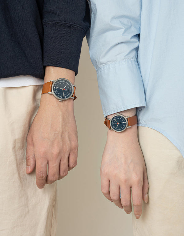 MUS-02 BROWN 34MM + NAVY PARACHUTE STRAP SET