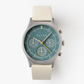 Offwhite solar chronograph leather strap watches