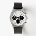 Black Solar chronograph leather strap watches