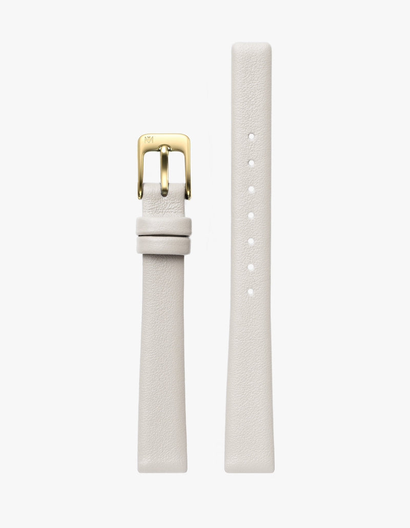 12mm Offwhite Leather Strap (Gold)