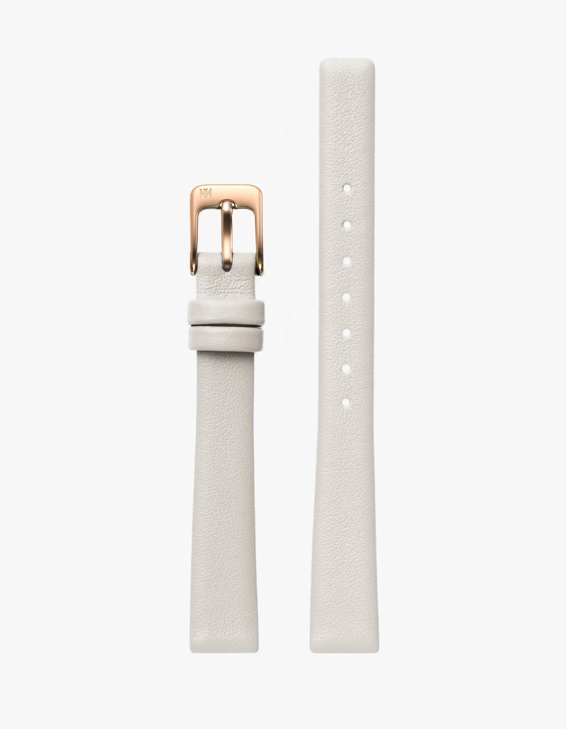 12mm Offwhite Leather Strap (Rosegold)