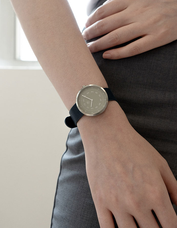 Smoke green navy minimalist womens watch