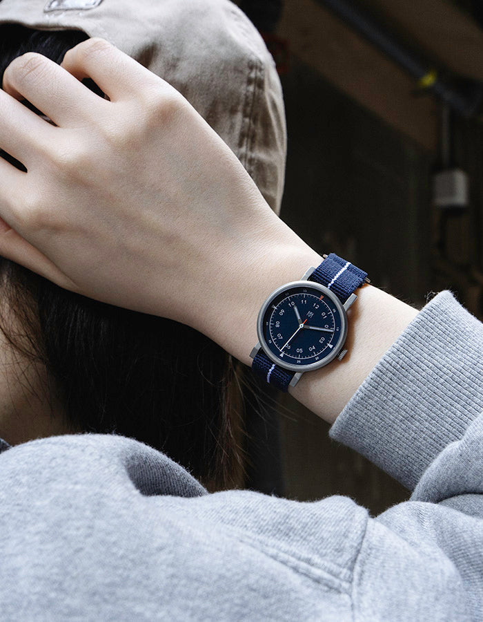 Navy minimalist womens watch