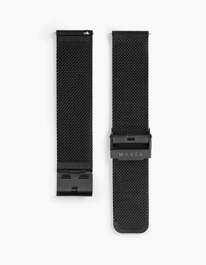 Matte black mesh watch band