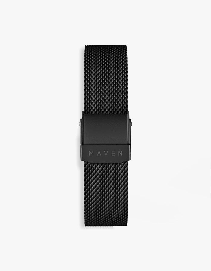 Matte black mesh watch band